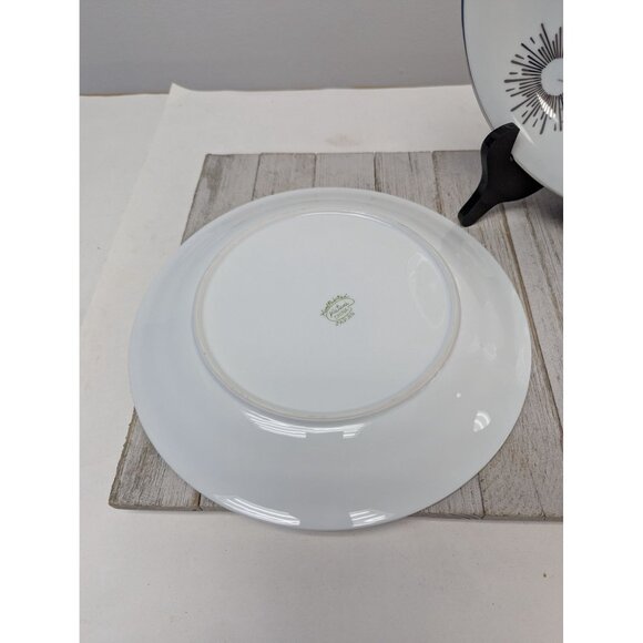 Vintage Kutani Set 2 Dinner Plates 10 1/2" White Silver Gray Bursts Japan - Picture 4 of 7